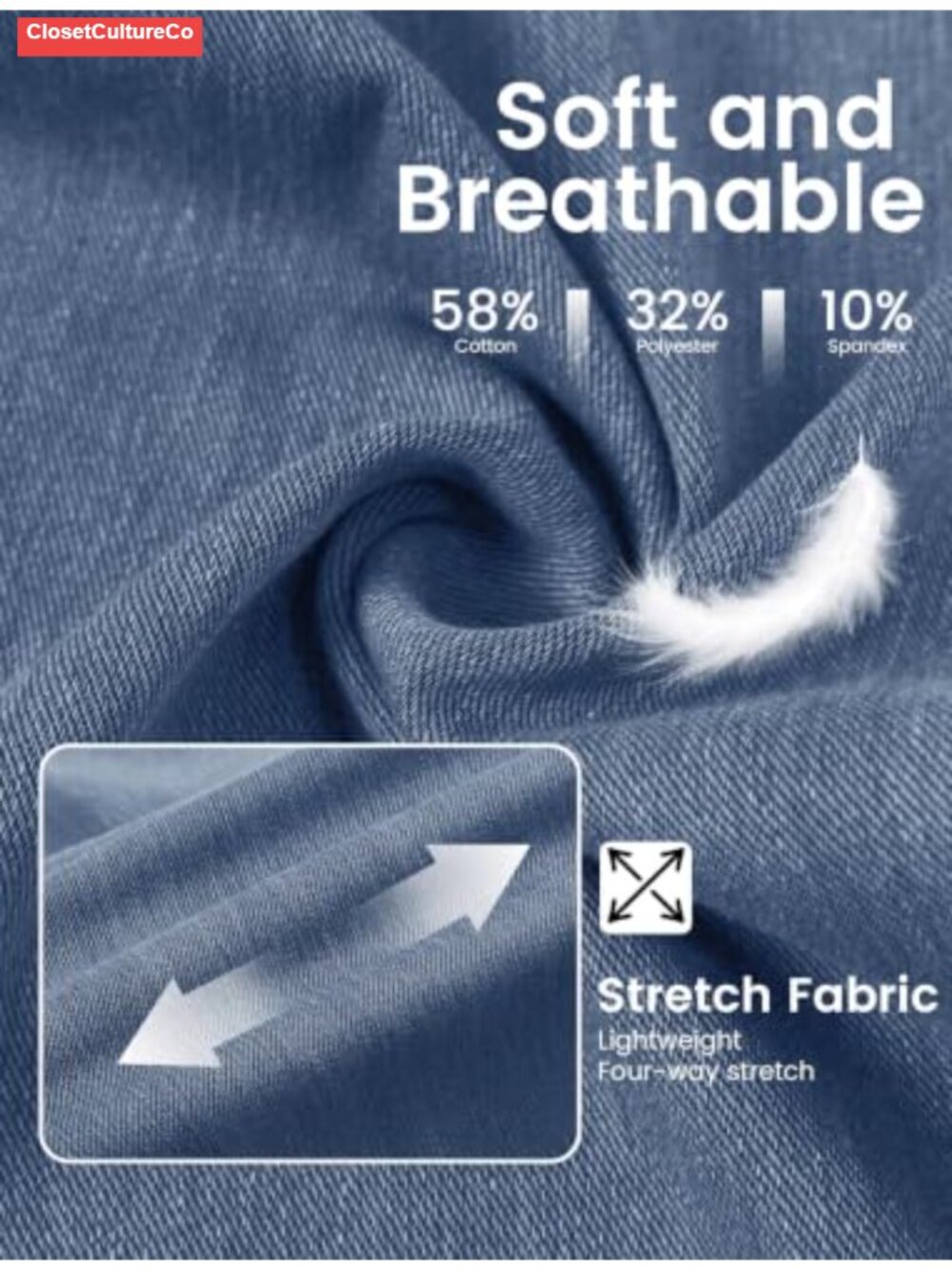 Wide Leg Stretchy Pull On Jeans High Waisted Denim Sweatpants - Picture 5 of 6